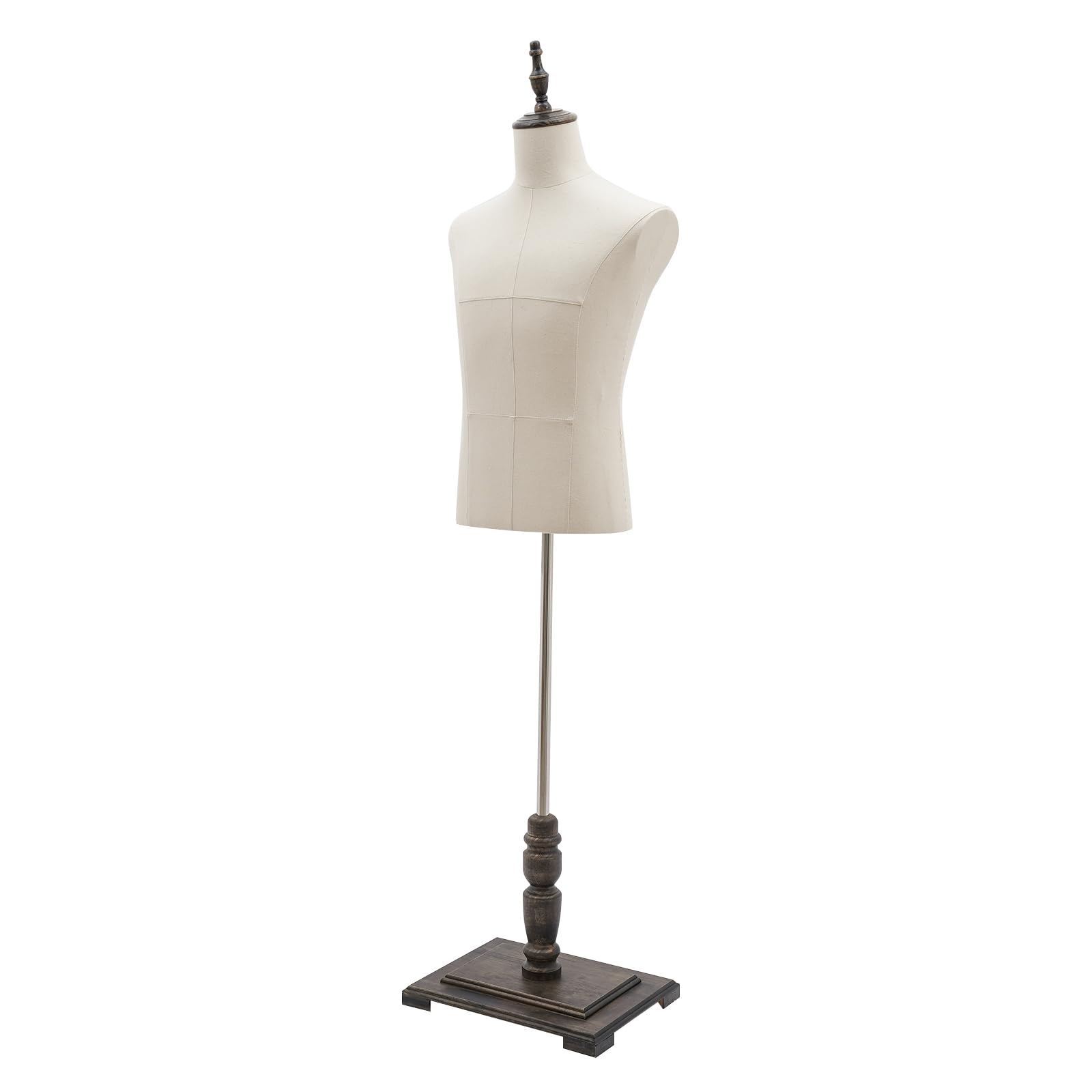Modelo de maniquí masculino con soporte, modelo de media longitud, forma de maniquí para tienda de ropa, escaparate de 150-180 cm, con extraíble (lino grueso, 150-180 cm)