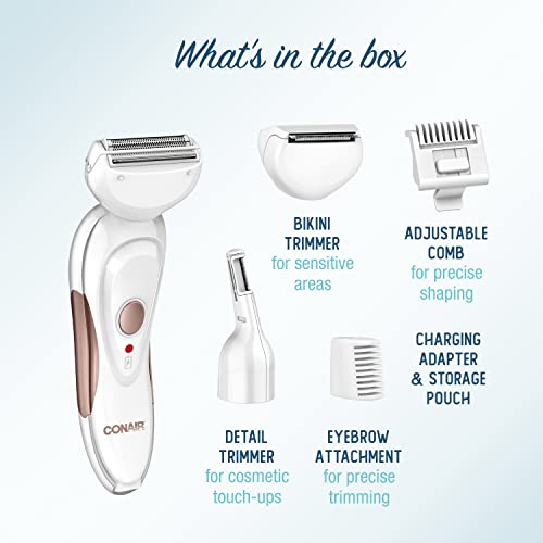 Conair All-In-1 Body And Facial Hair Removal For Women, Cordless Electric Trimmer & Shaver, Perfect For Face, Ear/Nose, Eyebrows, Legs, And Bikini Lines #TOP1