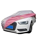 [Einzigartiges Design] - Winddichtes Design: Gürtel und am unteren Schnalle von der Autoabdeckung zu verhindern wehen im Wind ab. Fully elastische Kräuselung stellt auch sicher, dass die Motorhaube des Fahrzeugs, mit der Silberbeschichtung hochempfindlichen Reflexionen liefert, blockiert effektiv UV-Strahlung der Sonne ..