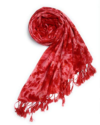Image of Rayon Scarf for Men & Women | Lightweight Stole, Shawl & Wrap with Batik Design | All-Season Summer & Winter Wear | Soft & Breathable Fabric (28 x 72 inches)