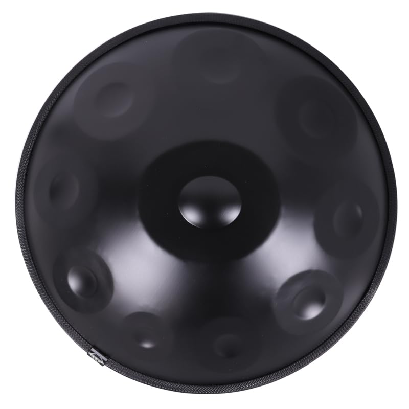 Hangpan negro de 9 tonos de 18 pulgadas - Instrumento de percusión hecho a mano
