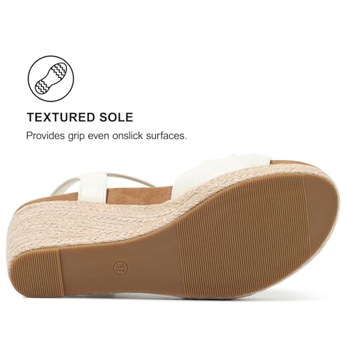 Image of Comfortable Women's Platform Espadrille Sandals Dressy Wedge Shoes Summer