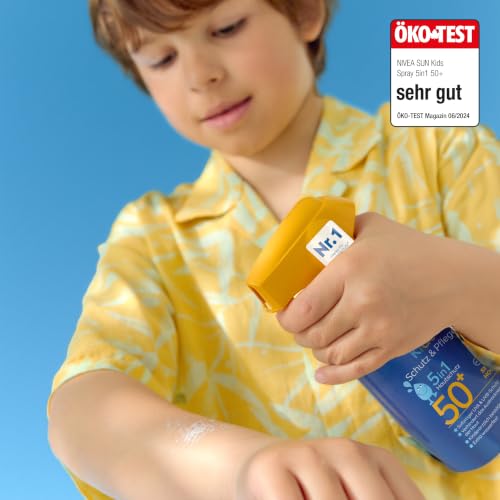 NIVEA SUN Kids Schutz & Pflege 5in1 Hautschutz LSF 50+ Sonnencreme (250 ml), hoher Sonnenschutz mit Bio-Mandelöl… – Ansicht 5