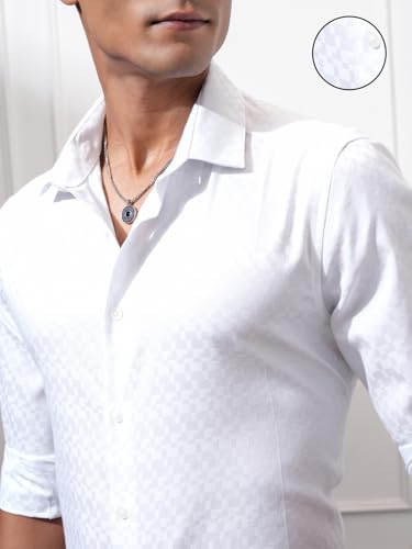 Image of Locomotive Men's Slim Fit Shirts | Self Design | Long Sleeves | Cutaway Collar | Casual Shirts | Stylish Shirt