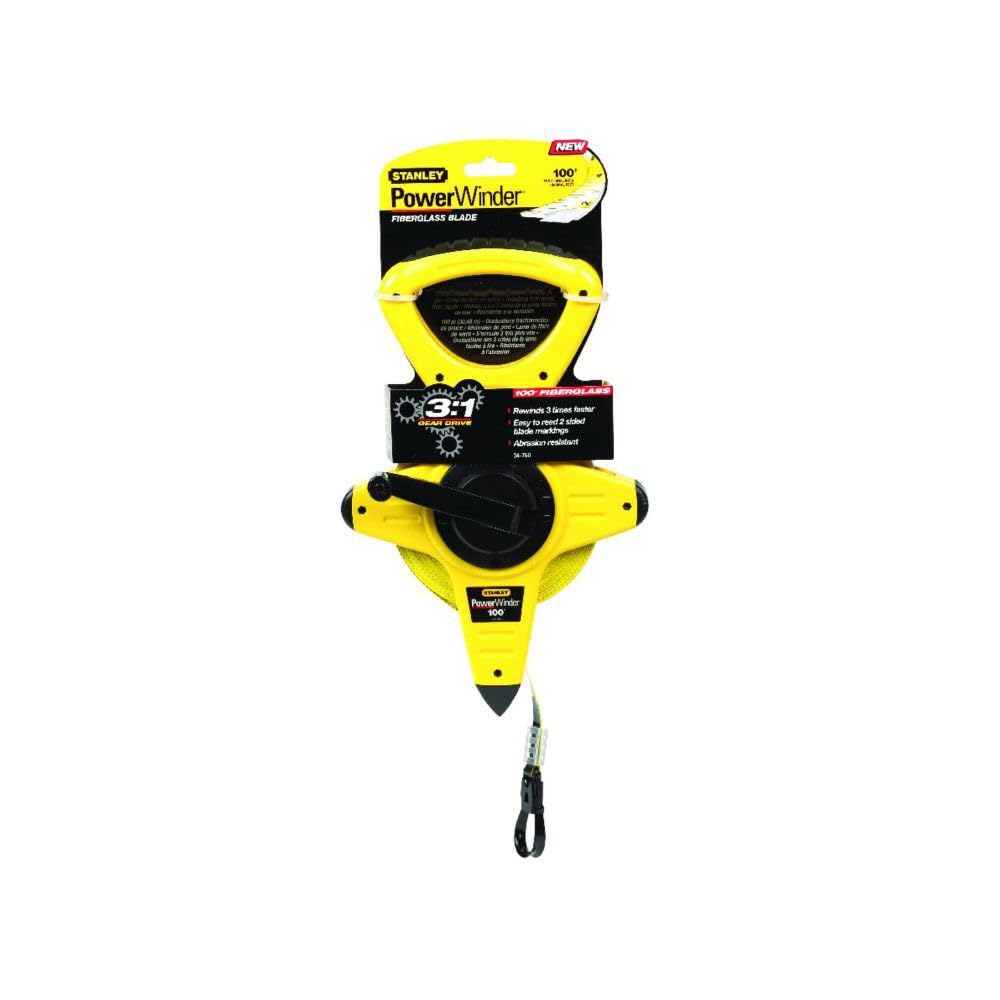 Stanley 34-760 100 PowerWinder - Cinta larga de fibra de vidrio