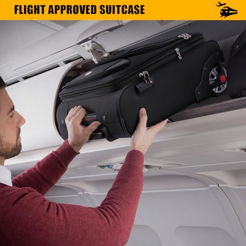 Laduga Softside Expandable Luggage with Large Wheels Carry-On Luggage Suicase (Purple, 21-Inch)3