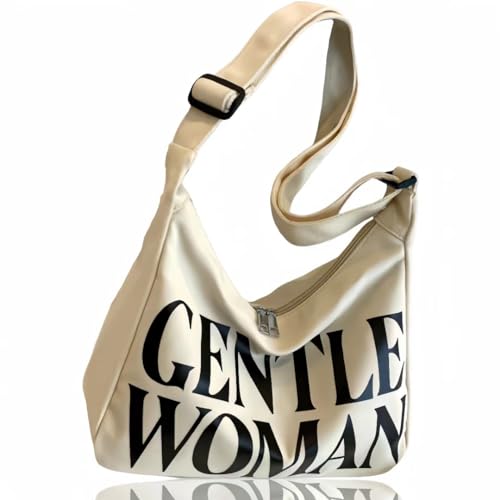 Gentle Woman Tote Bag Canvas Handbags Shoulder Bag with Adjustable Strap Zipper Compartment Office Travel Essentials