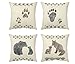 Lot de 4 housses de coussin carrées motif ours et loup, 45 x 45 cm, pour salon, canapé, lit, chambre à coucher, décoration d'intérieur, canapé de jardin