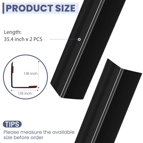 Image of 2PCS Wall Corner Protectors Guards - Self Adhesive Corner Protector & Corner Guards for Walls Edge Protection, Easy to Apply - No Tools Needed(Black, 35.4 inchx1.18 inch)