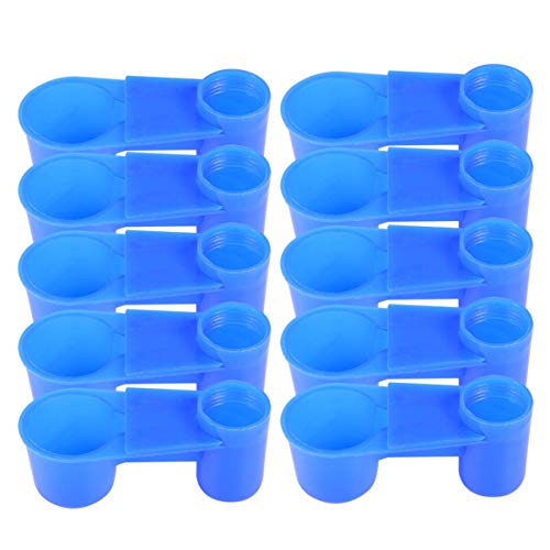 POPETPOP 10pcs Birds Cage Drinker Plastic Soda Pop Water Bottle Cup DIY Water Feeding Dispenser Cup Cage Accessories Decorations for Pet Bird Pigeon Parrot