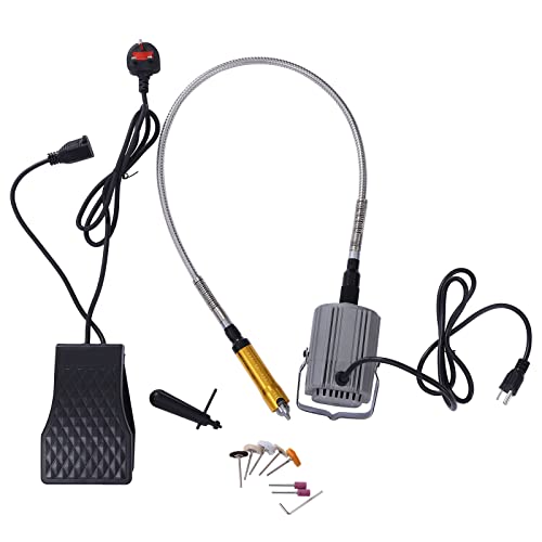LENDISIY Hanging Flexshaft Mill, 780W Flex Shaft Rotary Tool Electric Grinder Carver Multi-Function Metalworking Jewelry Tool Repair Kit, Foot Pedal Control, for Carving Buffing