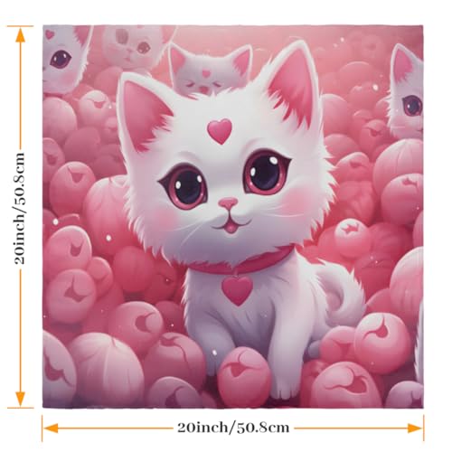 Servilletas de Tela Lovely Cat Kitten Set x6 50.5x50.5 cm miniatura 2