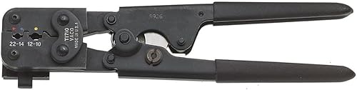 Klein Tools T1710 Herramienta de crimpado de trinquete, fabricada en EE. UU., Terminales aislados con trinquete de acción compuesta