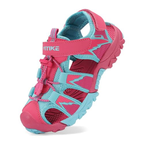 Image of JMFCHI Boys Girls Kids Closed Toe Sports Sandals Summer Water Shoes | Little /Big Kid,Comfortable lightweight,Non-slip soft sole,Hook-and-loop closure,Easy wear,Anti-collision toe,Daily casual