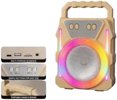 Portable Bluetooth Speaker with RGB LED Lights and Handle