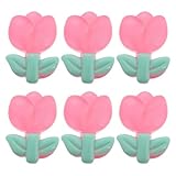 KOCKSHION 6個 電動スクーター用ヘルメット装飾ステッカー 可愛いチューリップ花チャーム 女性向けバイクヘルメットアクセサリー 性向上と性