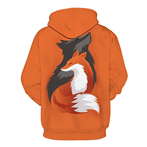 Hoodies,Anime Fox Hoodie Men's 3D Oversized Pullover Street Long Sleeve Tops Coat Fashion Unisex2