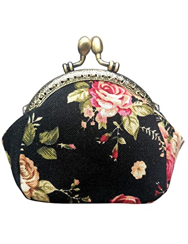 Popuct Retro Women's Cute Classic Exquisite Buckle Coin Purse(Black) #TOP5