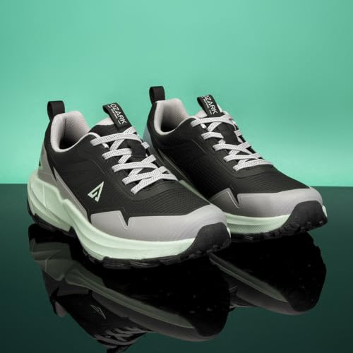 Image of Ozark Green and Black Trail Running Shoes for Men | Low-Cut Outdoor