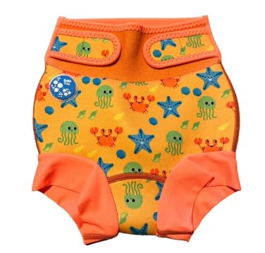 Bubble Tots Go Anywhre Swim Nappy (Orange Under The Sea, Small- 0-3 Months)