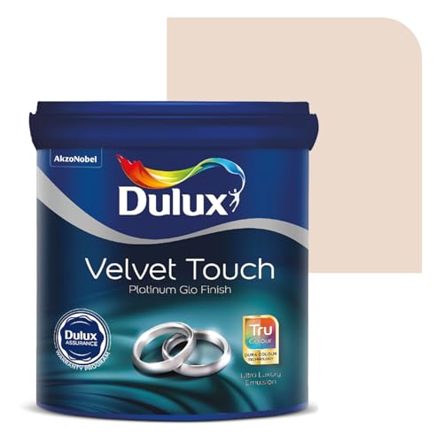 Image of Dulux Platinum Glo Super Premium Interior Emulsion Paint For Walls With 6 Years Warranty| Rich Matte Finish | Dirt & Dust Resistant | Smooth Colors, Off White(20 Litre,Ivory Peach)