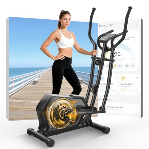 Bicicleta Elíptica,3 en 1 Máquina Elíptica para Casa con 16 Niveles de Resistencia,Monitor LCD, Bluetooth App y Soporte para Dispositivos,Pedal Antideslizante, Ejercicio Peso máximo 287LBS