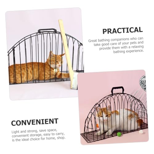 Cage de bain pour chat métallique pour laver un chat agressif sans blessure - 3