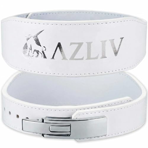 AZLIV レバーベルト LEX Tapered 【可動域重視レバーアクション】 10mm ナロー レバーアクション トレーニングベルト パワーベルト アズリブ レックス テパード (ホワイト, L)（Amazon）