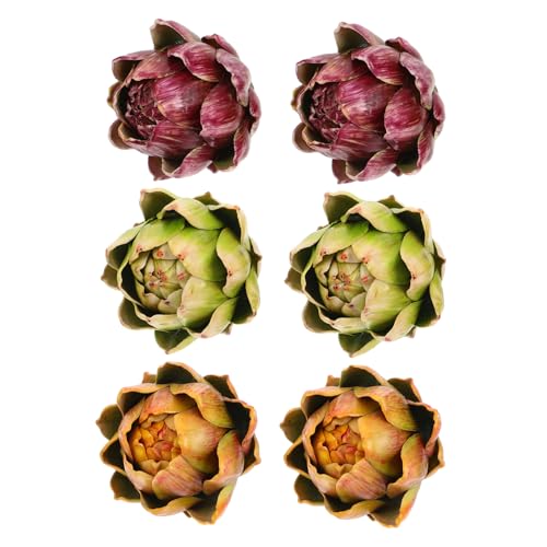 Cabilock 6pcs Realistic Faux Artichoke Decorative Vegetables Nordic Style Centerpieces for Home Event Table Decor Lifelike Artificial Arrangements for Weddings Special Occasions