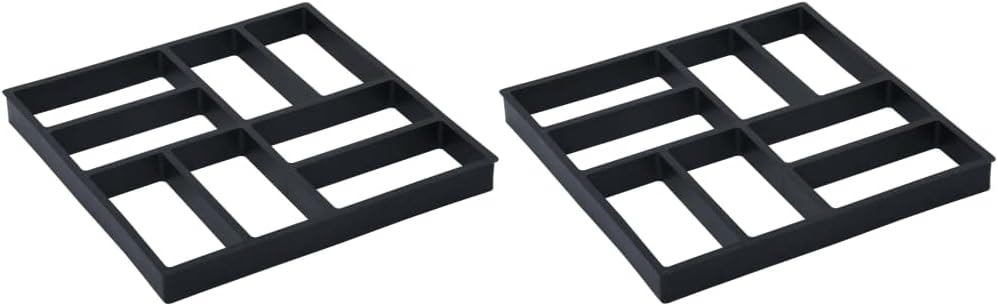 vidaXL Reusable Pavement s, 15.7" x 15.7" x 1.6", DIY Outdoor Home Improvement Tool, Sturdy Plastic Material, Black, Suitable for Paving Corridors, Vegetable Plots, Garden Paths, and Patios