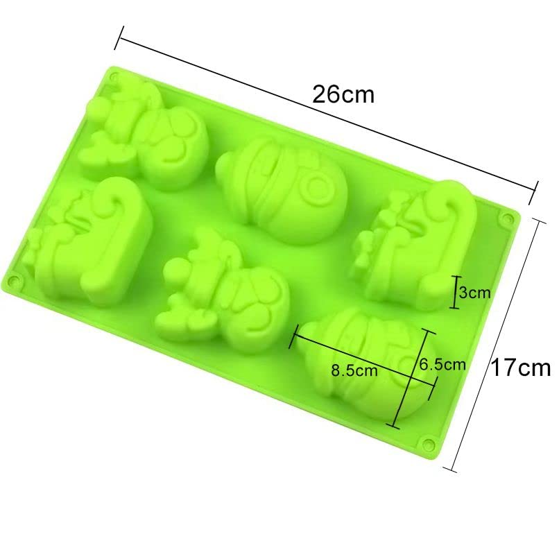 Breezo Stampo In Silicone Per Natale A Forma Di Albero - 6 Cavità - Resistente Al Calore Da -40° A 230°C - Per Cioccolato, Sapone, Ghiaccio, Muffin