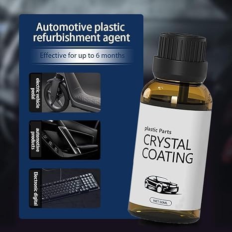 Image of Crystal Coating Restorer and Revitalizing Plastic Parts Agent for Dashboard Trim Interior and Exterior Shiner Polish Cleaner Car Maintenance Accessory