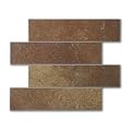 W&S 10-Sheet Red Brown Peel and Stick Backsplash Subway Tiles for Wall, Thicker Sturdy Adhesive Faux Stone Tile for Kitchen Backsplash, Self Stick on Living Room, Bathroom, Fireplace, RV Accent Wall