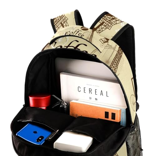 Sac à dos d'école Tour Eiffel rétro multicolore 29x20x40cm - 4