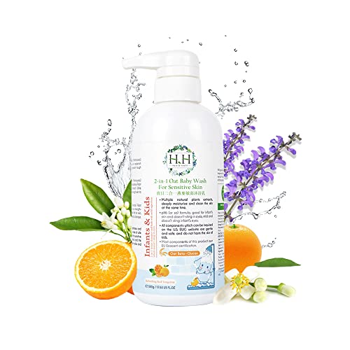 Image of HH 2-in-1 Oat Baby Wash for Sensitive Skin(500g) - Red Tangerine