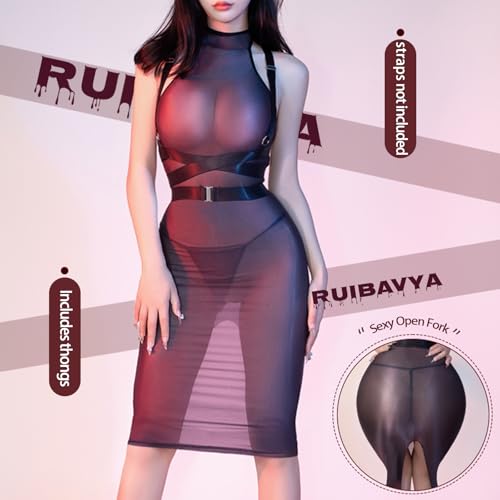 Robe sexy sans manches dos nu avec sangle de cou réglable - 3