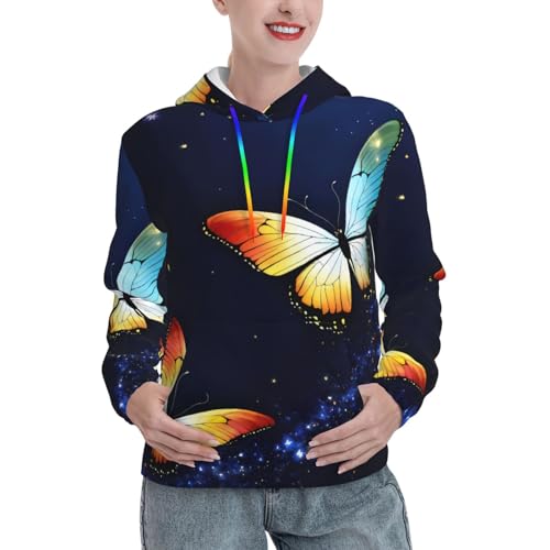 Sweat à capuche quotidien femme imprimé papillon pour le style
