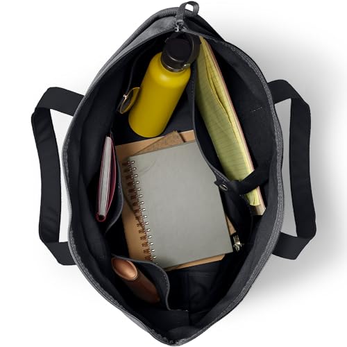 Image of Lands' End Zip Top Long Handle Canvas Tote Bag