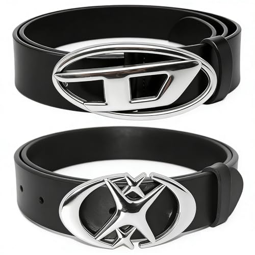 2 Stück Diesel Gürtel, Y2K Accessoires, Gürtel Set Mit D-Buchstabe Und Stern Design, Modischer Gürtels Für Y2K Jeans, Stylisches Accessoire Für Jeans Und Hosen