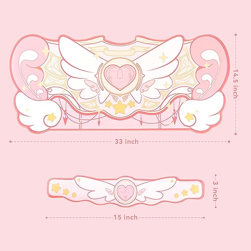 Image of GeekShare Kawaii Mouse Pad Wrist Rest Support Set - Non-Slip Rubber Base Desk Mat and Memory Foam Wrist Rest for Keyboard and Mouse,Perfect for Gaming,or Home Office Work - Star Wings Series