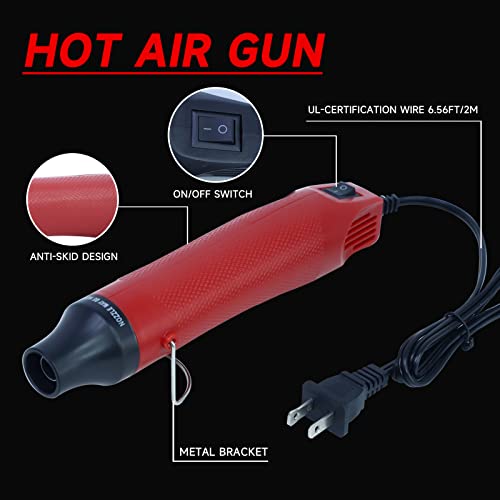Mini Heat Gun, 300W Portable Heat Gun For Crafts, Fast Heating Handheld Hot Air Gun For Diy, Electronics Repairing, Wrapping, Soldering, Paint Removing And Watercolor Drying(Red) #TOP3