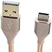 Amazon Basics 10 foot Nylon USB-C to USB-A 2.0 Fast Charging Cable, Gold