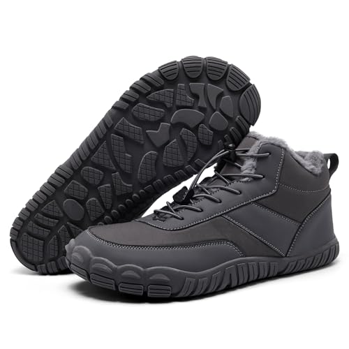 UNTMENU Mens Wide Winter Warm Shoes Water Resistant Fur Lined Anti Slip Cold Weather Winter Snow...