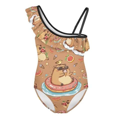 Image of Girls Swimsuit One Piece Ruffle Swimsuit Non-Slip Straps UPF 50+ for Girls Size 3-14 Years