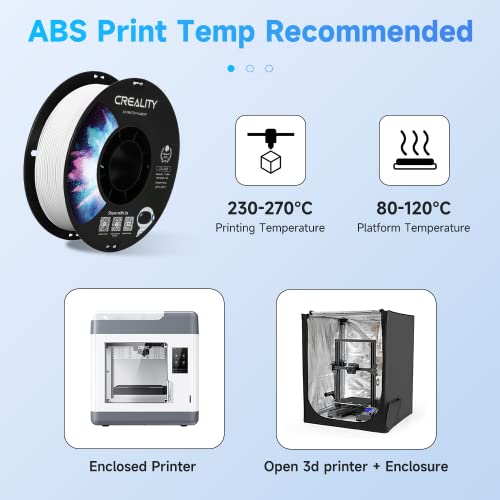 Image of Creality ABS Filament 1.75mm, 3D Printer Filament, No-Tangling, Strong Bonding and Overhang Performance Dimensional Accuracy + /-0.02mm, 2.2lbs /Spool