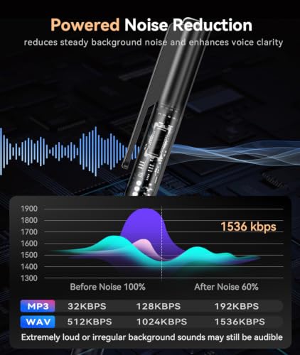Image of Digital Voice Recorder,64GB Voice Activated Recorder with Playback,Noise Reduction & Long Battery Life,One-Touch Audio Recording Device with Type-C,Auto Save for Lectures,Meetings,Interviews & Classes