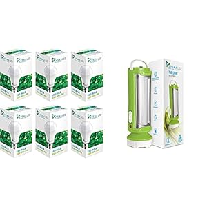 Syska SSK-SRL-9W- Base B22 9-Watt LED Bulb (Pack of 6, Cool Day Light) & T0790LA Tuo Portable Rechargeable Led Lamp Cum…
