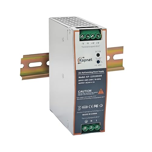Image of 120W 24V Din Rail Mount Power Supply 24V Output AC-DC Industrial Power Adapter 100~240V AC Input Din-Rail Switching Power Supply with Over Temperature Short Circuit Protection