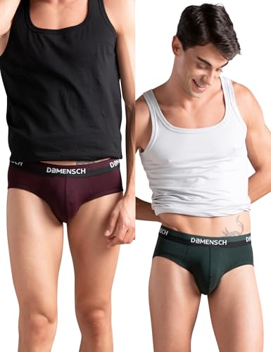 Image of DaMENSCH Fresh Mint Solid Underwear for Men, Breathable Innerwear, Cotton Briefs, Anti-Rash Waistband, Moisture Wicking Briefs, Mid-Rise, Peppermint Finished