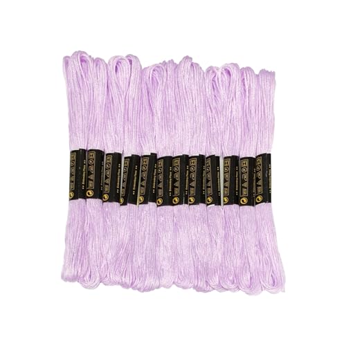12 Skeins Embroidery Floss Purple Color, Friendship Bracelet String Cross Stitch Embroidery Thread Floss Bracelet Making Yarn, Craft Floss（Purple）